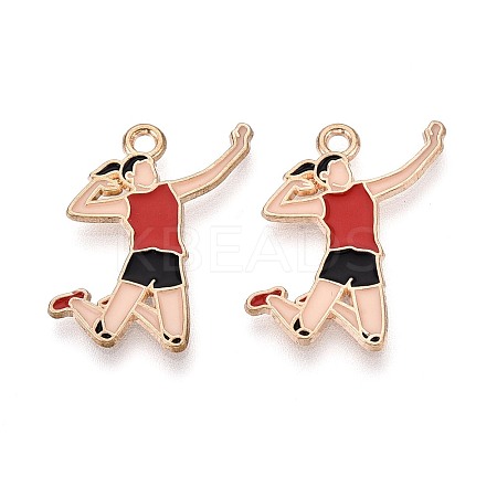Alloy & Enamel Pendants ENAM-T021-48G-1