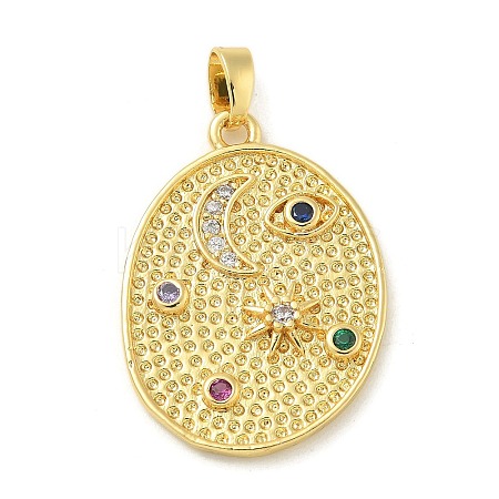 Brass Micro Pave Cubic Zirconia Pendants KK-G517-07G-1