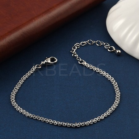 Brass Rope Chain Bracelets for Women BJEW-G735-08P-1