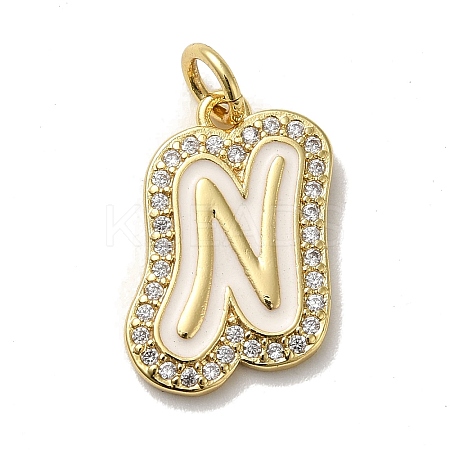 Brass Micro Pave Cubic Zirconia Pendants KK-K354-02G-N-1