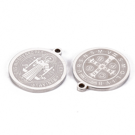 Non-Tarnish 201 Stainless Steel Etched Pendants STAS-Q238-002-1