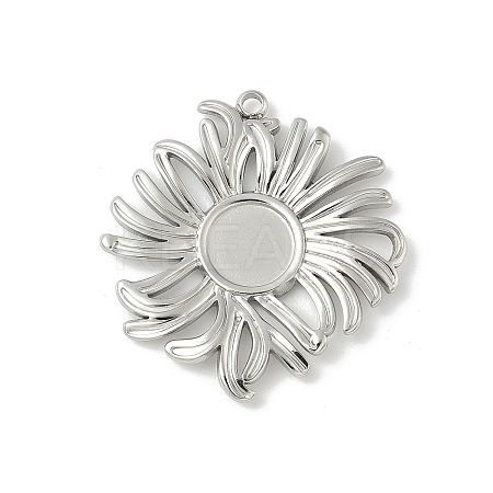 304 Stainless Steel Pendant Cabochon Settings STAS-L293-06P-1