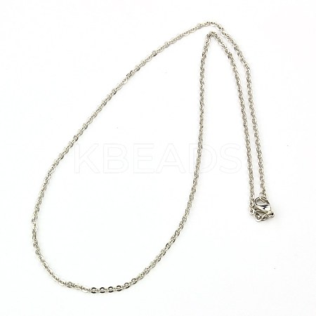 Tarnish Resistant 304 Stainless Steel Necklaces Women Cable Chain Necklaces NJEW-C079-01A-1