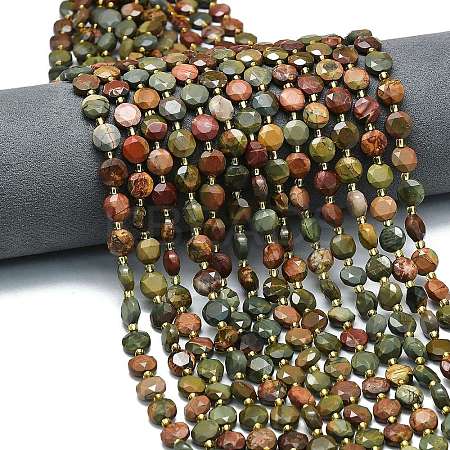 Natural Picasso Stone/Polychrome Jasper Beads Strands G-C116-A84-02-1