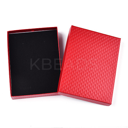 Rhombus Textured Cardboard Jewelry Boxes LS-CBOX-T006-01D-1