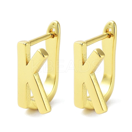 Brass Letter Stud Earrings for Women EJEW-A038-01K-G-1