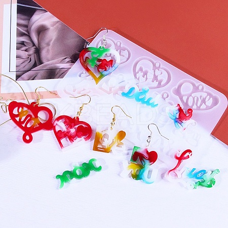 Heart & Word Love DIY Pendant Silicone Molds LS-SIMO-Q001-02D-1