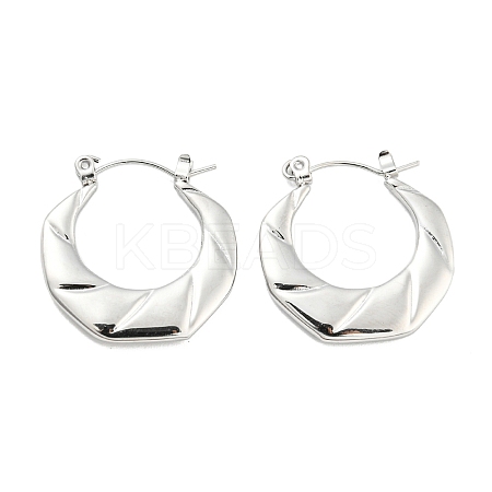 Non-Tarnish Twist Ring 304 Stainless Steel Hoop Earrings for Women EJEW-C067-04P-1