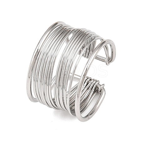 304 Stainless Steel Open Cuff for Women RJEW-K306-01P-1