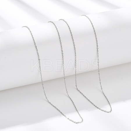1MM 304 Stainless Steel Cable Chain Necklaces NJEW-T016-15P-1