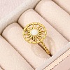 304 Stainless Steel Enamel Cuff Rings for Women RJEW-G338-01G-01-3