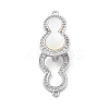 Brass Clear Cubic Zirconia Fold Over Clasps KK-Z078-40P-1