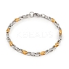 201 Stainless Steel Link Chain Bracelets for Men Women BJEW-B143-03GP-4