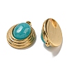 Natural Dark Turquoise Jade Dyed Pendants STAS-L025-007G-06-2