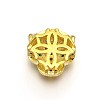 Rack Plating Brass Micro Pave Cubic Zirconia Leopard Hollow Beads LS-ZIRC-I012-18G-RS-2