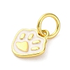 925 Sterling Silver White Enamel Paw Print Charms STER-D303-04G-2