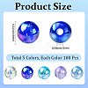 5 Colors Transparent Acrylic Beads MACR-PA0001-03B-01-2