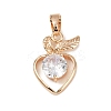 Brass Micro Pave Cubic Zirconia Pendants KK-E795-27KCG-02-1