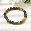 8MM Natural Indian Agate Round Beaded Stretch Bracelets for Women GG-CBA3F02-08-1