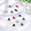 12Pcs 6 Colors Glass Rhinestone Pendants FIND-LP0004-18-1