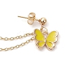 Butterfly Alloy Enamel Chains Tassel Dangle Earrings with Ear Cuff EJEW-JE05904-5