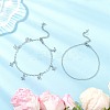 2Pcs 2 Styles 304 Stainless Steel Cable Chain Paperclip Chain Charm Double Layer Anklets for Women AJEW-AN00740-01-1