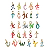 26Pcs Ion Plating(IP) 304 Stainless Steel Enamel Alphabet Charms STAS-F308-02G-1