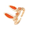 Zinc Alloy Enamel Adjustable Open Cuff Rings for Women RJEW-U058-03G-4
