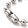 Tarnish Resistant 304 Stainless Steel Ball Chain Necklace & Bracelet Set STAS-D181-02P-02B-6