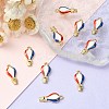 12Pcs 2 Colors Alloy Enamel Pendants ENAM-FP0001-90-4