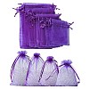 30Pcs 4 Styles Rectangle Organza Bags Jewellery Storage Pouches Wedding Favour Party Mesh Drawstring Gift OP-FS0001-01E-4