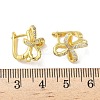 Brass Micro Pave Clear Cubic Zirconia Bowknot Hoop Earring Findings KK-G536-12G-3