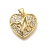 Rack Plating Brass Micro Pave Cubic Zirconia Pendants KK-L226-001G-08-1