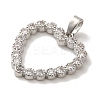 Rack Plating Brass Micro Pave Cubic Zirconia Pendants KK-U027-43P-2