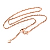 2mm Rack Plating Brass Rope Chain Adjustable Slider Necklaces for Women Men MAK-L044-06RG-1
