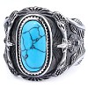 304 Stainless Steel and Synthetic Turquoise Finger Rings for Men FS-WGEFF67-05-5