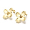 Rack Plating Flower Brass Stud Earrings EJEW-H016-26G-2