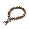 Natural Round Tiger Eye Stretch Bracelets BJEW-JB03845-05-1