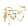 Heart with Sea Horse/Shell/Starfish Pendant Kilt Pins JEWB-BR00121-2