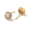 Clear Cubic Zirconia Square Stud Earrings EJEW-K093-16G-2