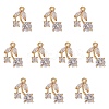 10Pcs Rack Plating Brass Clear Cubic Zirconia Charms ZIRC-SZ0002-14-1