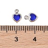 Heart Rack Plating Brass Glass Pendants KK-S385-01P-05-3