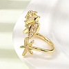 Brass Micro Pave Clear Cubic Zirconia Cuff Open Rings RJEW-C164-07G-3