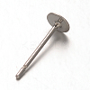 Tarnish Resistant 304 Stainless Steel Flat Round Blank Peg Stud Earrings Findings LS-STAS-F075-39C-2