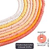 9 Strands 9 Colors Flat Round Handmade Polymer Clay Beads CLAY-WR0001-01-2