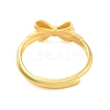 Bowknot Brass Adjustable Rings for Women RJEW-L120-016G-02-3