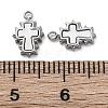 304 Stainless Steel Pave Natural White Shell Cross Charms STAS-S163-26P-3