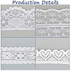 4 Styles Polyester Lace Trim OCOR-GF0005-25D-5