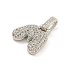 Brass Micro Pave Clear Cubic Zirconia Pendants KK-B099-01P-M-2