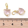 Brass Micro Pave Cubic Zirconia Charms KK-C051-05G-04-3